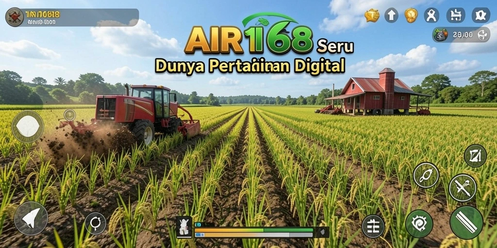 Tampilan gameplay AIR168 yang memukau dengan aktivitas pertanian.