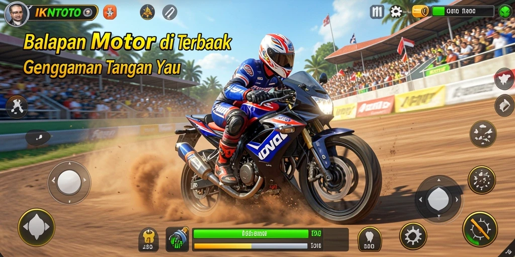 Tampilan gameplay balapan motor yang mendebarkan di IKNTOTO.