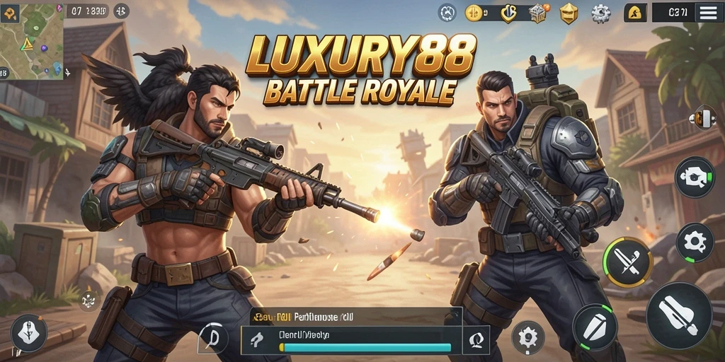 Gameplay intens <strong>LUXURY88</strong> saat dalam pertempuran Battle Royale.