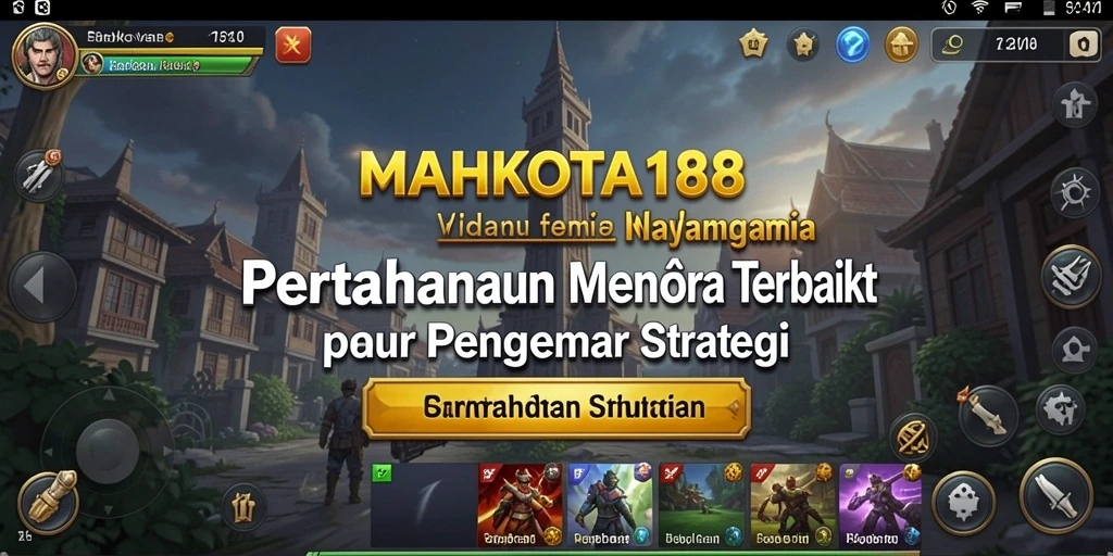 Tampilan gameplay <strong>MAHKOTA188</strong> yang mendebarkan dalam pertahanan menara.