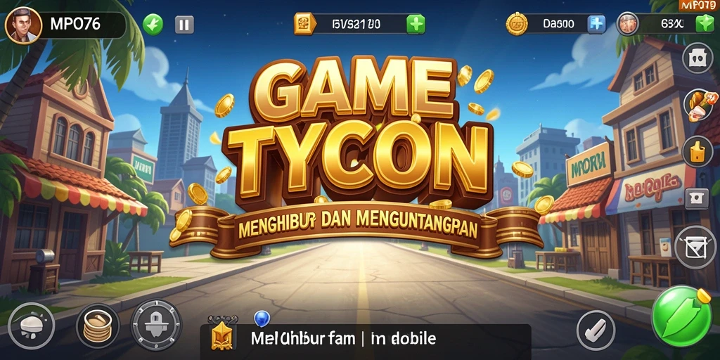 Screenshot utama MPO76 menampilkan tampilan menarik gameplay Tycoon yang seru.