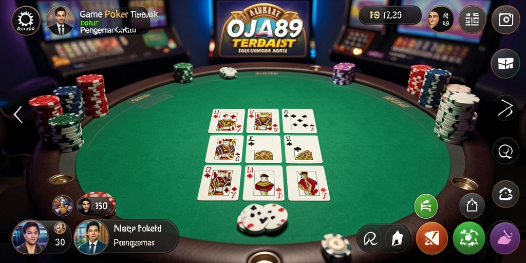 Screenshot gameplay OJA89 dengan suasana permainan Poker yang seru.