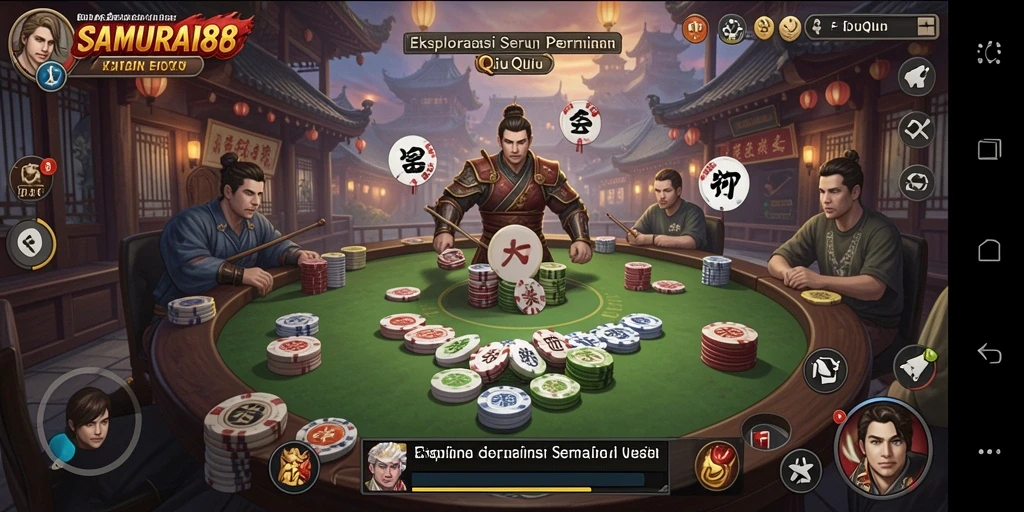 Tampilan menarik dari gameplay QiuQiu SAMURAI88.