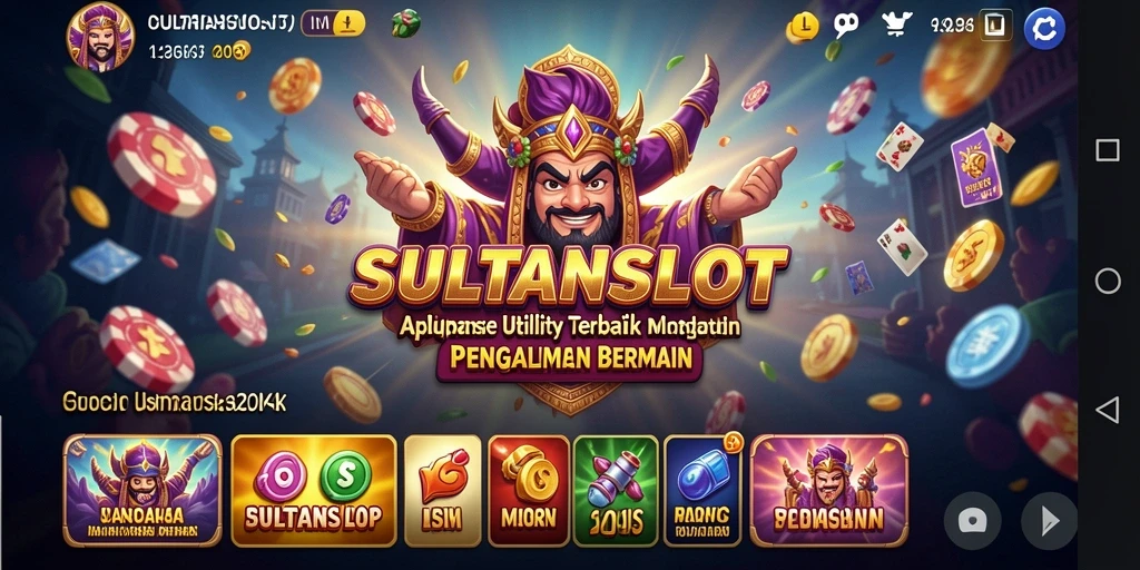 Tampilan utama aplikasi SULTANSLOT yang user-friendly dan intuitif.