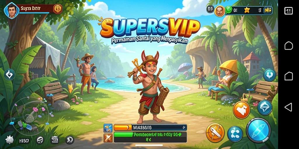 Tampilan gameplay SUPERSVIP yang menyenangkan dan sederhana.