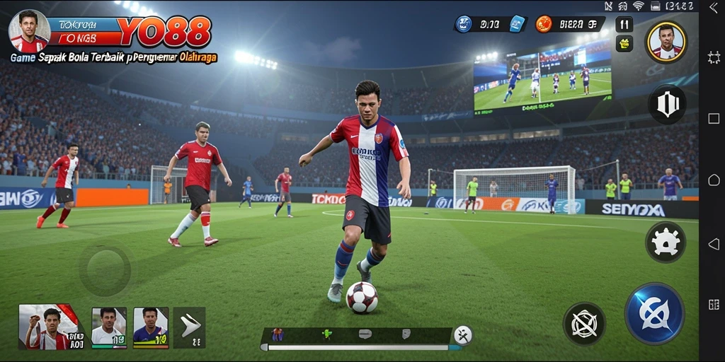 Tampilan gameplay <strong>TOKYO88</strong> yang seru dan mendebarkan dalam pertandingan sepak bola.