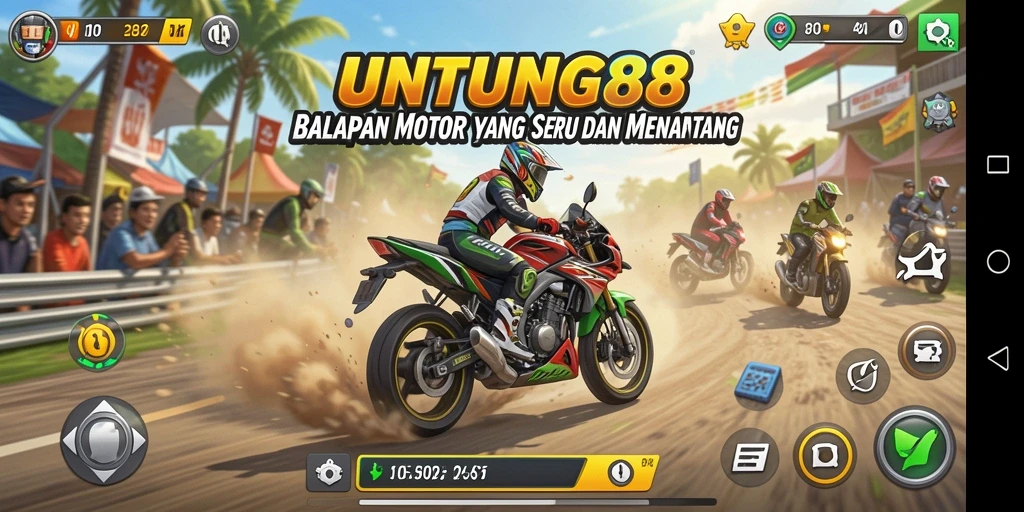 Tampilan menakjubkan dari gameplay balap motor di UNTUNG88.